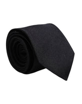 Dolce & Gabbana Black Solid Silk Adjustable Necktie Tie